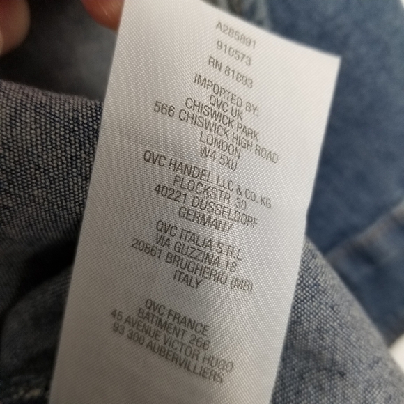 Denim&Co Denim Jean Button Tunic Shirt Pockets Long Sleeve Vintage Size Small - Picture 5 of 9